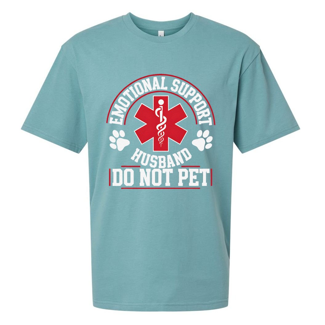 Emotional Support Husband Do Not Pet Sueded Cloud Jersey T-Shirt