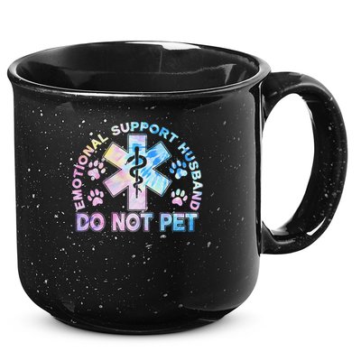 Emotional Support Husband Do Not Pet Tie Dye 15oz Campfire Ceramic Mug