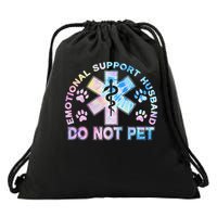 Emotional Support Husband Do Not Pet Tie Dye Drawstring Bag