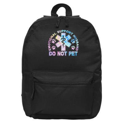 Emotional Support Husband Do Not Pet Tie Dye 16 in Basic Backpack