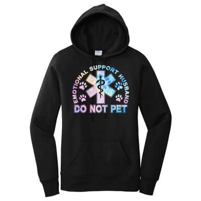 Emotional Support Husband Do Not Pet Tie Dye Women's Pullover Hoodie