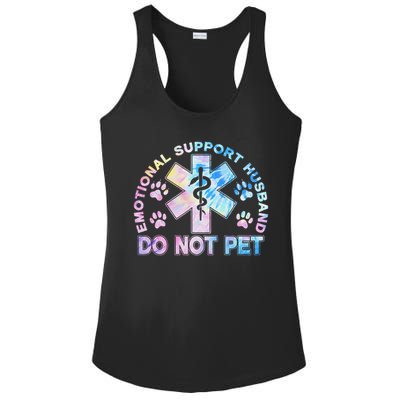 Emotional Support Husband Do Not Pet Tie Dye Ladies PosiCharge Competitor Racerback Tank