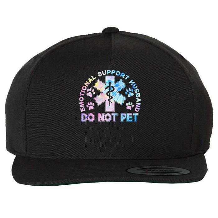 Emotional Support Husband Do Not Pet Tie Dye Wool Snapback Cap