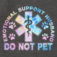 Emotional Support Husband Do Not Pet Tie Dye Vector Backpack