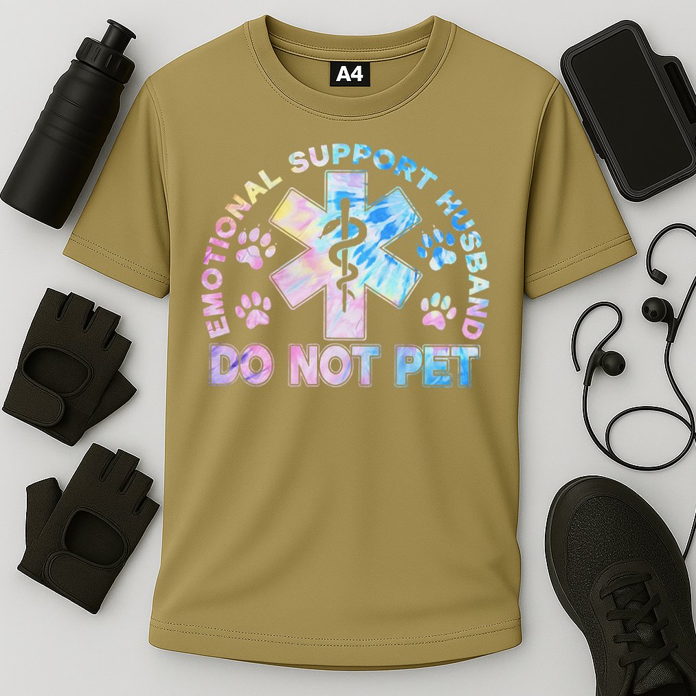 Emotional Support Husband Do Not Pet Tie Dye Performance Shirt