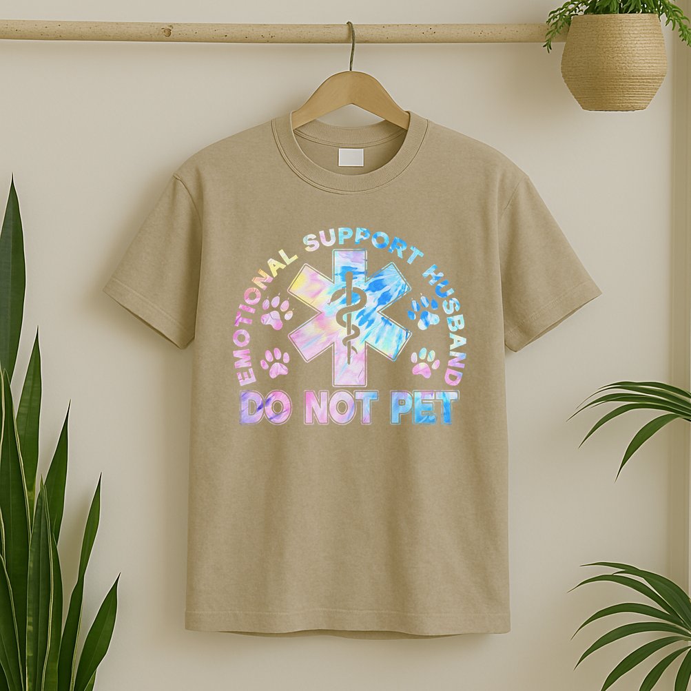 Emotional Support Husband Do Not Pet Tie Dye T-Shirt
