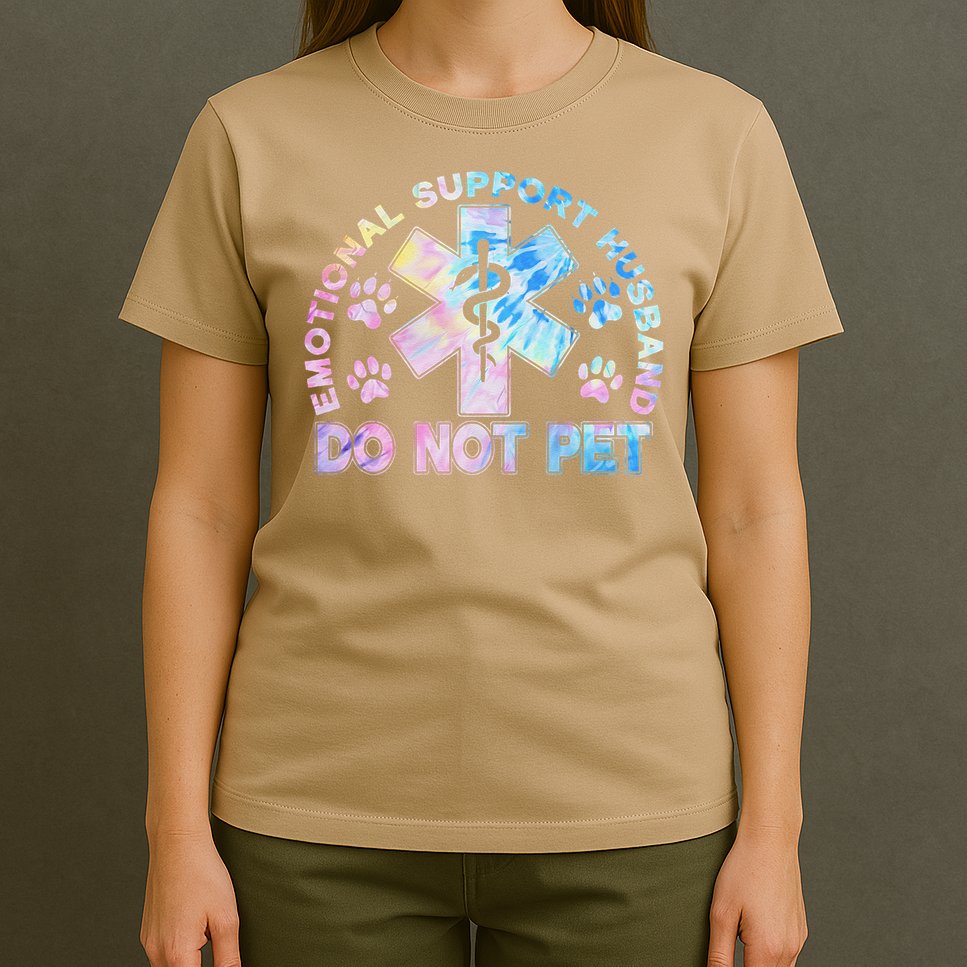 Emotional Support Husband Do Not Pet Tie Dye T-Shirt