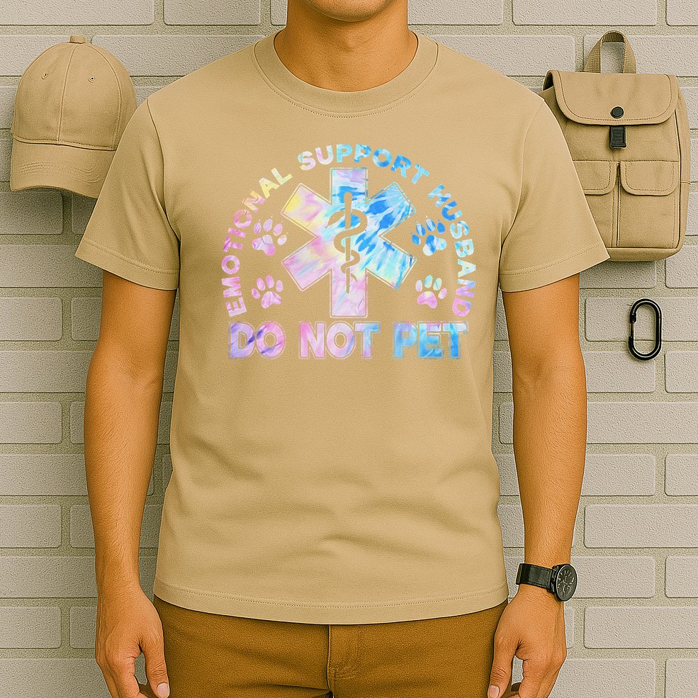 Emotional Support Husband Do Not Pet Tie Dye T-Shirt