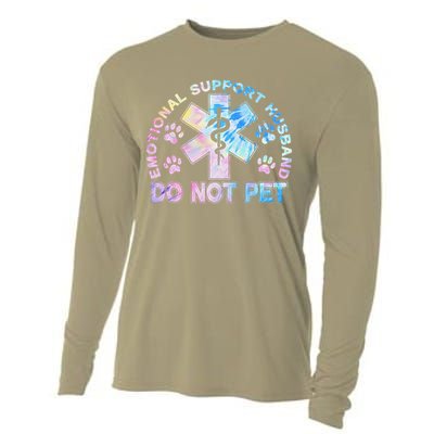 Emotional Support Husband Do Not Pet Tie Dye Cooling Performance Long Sleeve Crew