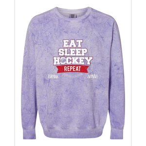 Eat Sleep Hockey Repeat Ice Hockey Player Gift Colorblast Crewneck Sweatshirt