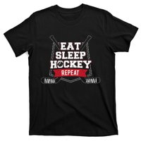 Eat Sleep Hockey Repeat Ice Hockey Player Gift T-Shirt