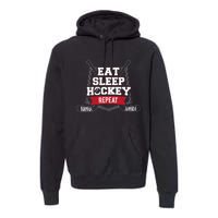 Eat Sleep Hockey Repeat Ice Hockey Player Gift Premium Hoodie