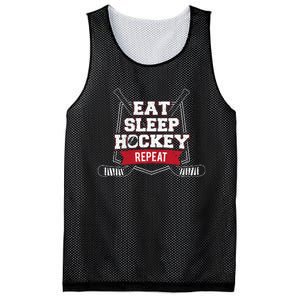 Eat Sleep Hockey Repeat Ice Hockey Player Gift Mesh Reversible Basketball Jersey Tank