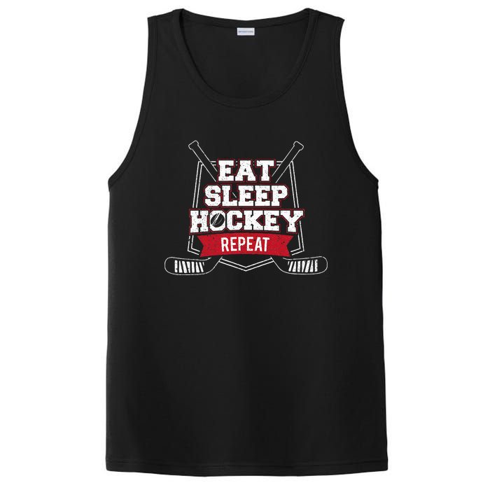 Eat Sleep Hockey Repeat Ice Hockey Player Gift PosiCharge Competitor Tank