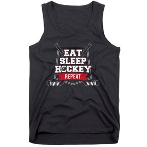 Eat Sleep Hockey Repeat Ice Hockey Player Gift Tank Top