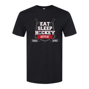 Eat Sleep Hockey Repeat Ice Hockey Player Gift Softstyle CVC T-Shirt