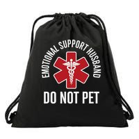 Emotional Support Husband Do Not Pet Drawstring Bag