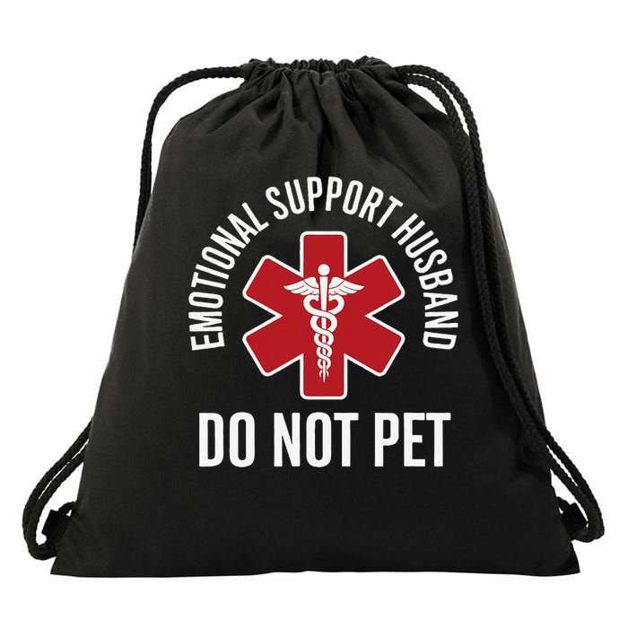 Emotional Support Husband Do Not Pet Drawstring Bag