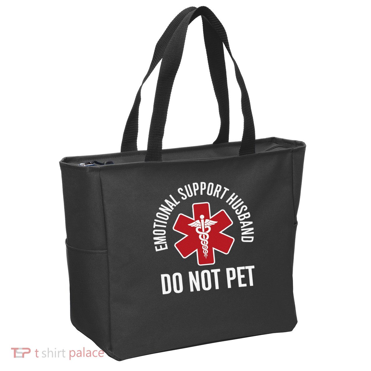 Emotional Support Husband Do Not Pet Zip Tote Bag