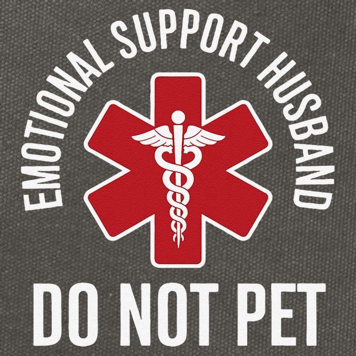 Emotional Support Husband Do Not Pet Cotton Canvas Backpack