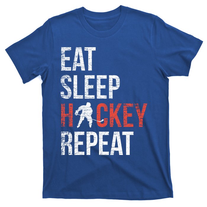 Eat Sleep Hockey Repeat Ice Hockey Gift T-Shirt