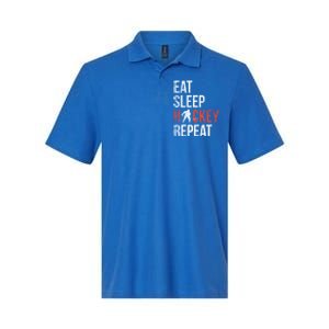 Eat Sleep Hockey Repeat Ice Hockey Gift Softstyle Adult Sport Polo