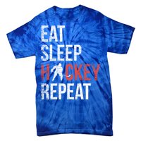 Eat Sleep Hockey Repeat Ice Hockey Gift Tie-Dye T-Shirt