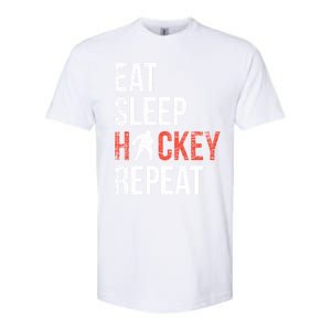 Eat Sleep Hockey Repeat Ice Hockey Gift Softstyle CVC T-Shirt