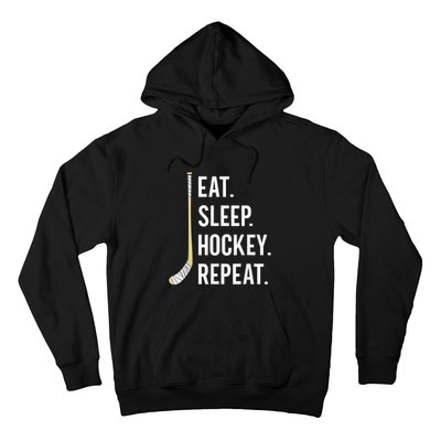 Eat Sleep Hockey Repeat Funny Ice Hockey Hoodie