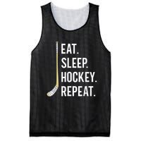 Eat Sleep Hockey Repeat Funny Ice Hockey Mesh Reversible Basketball Jersey Tank