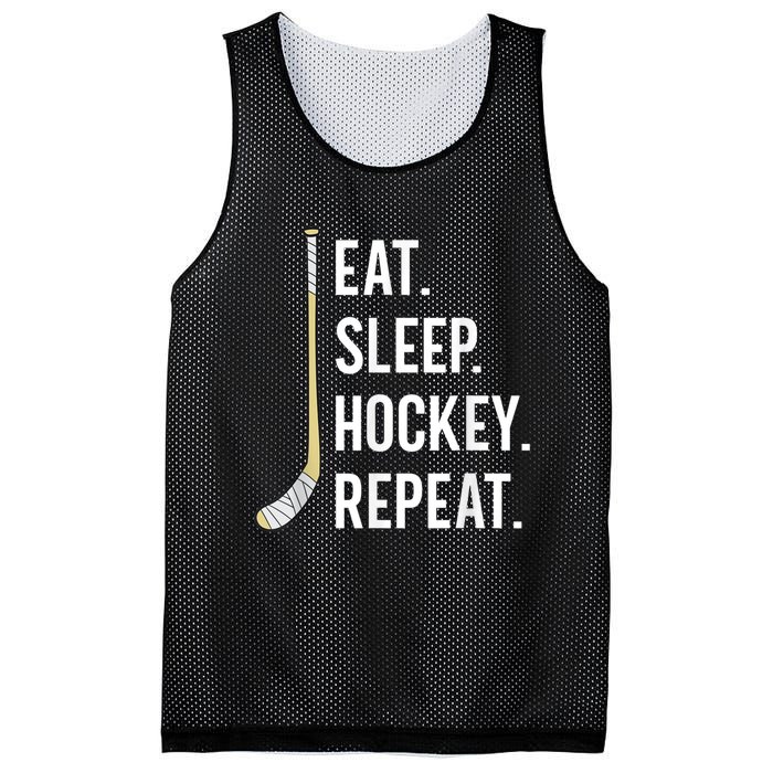 Eat Sleep Hockey Repeat Funny Ice Hockey Mesh Reversible Basketball Jersey Tank