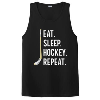 Eat Sleep Hockey Repeat Funny Ice Hockey PosiCharge Competitor Tank