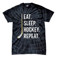 Eat Sleep Hockey Repeat Funny Ice Hockey Tie-Dye T-Shirt