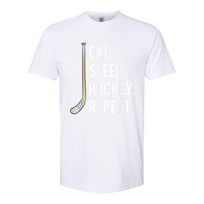 Eat Sleep Hockey Repeat Funny Ice Hockey Softstyle CVC T-Shirt