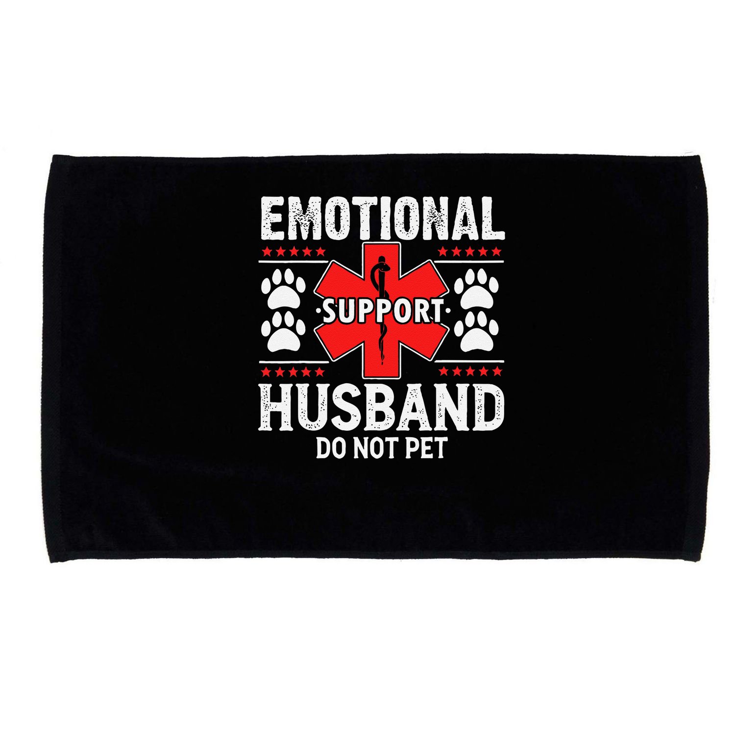 Emotional Support Husband Do Not Pet Microfiber Hand Towel