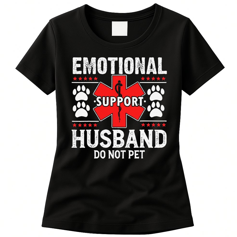Emotional Support Husband Do Not Pet Womens T-Shirt