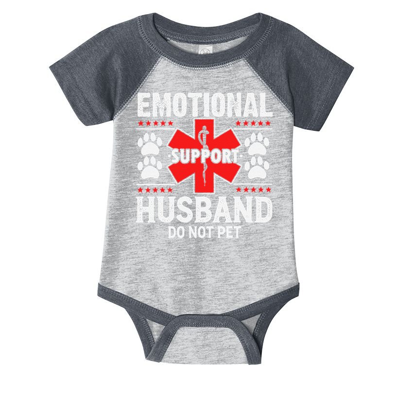Emotional Support Husband Do Not Pet Infant Baby Jersey Bodysuit