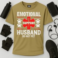 Emotional Support Husband Do Not Pet Cooling Performance Crew T-Shirt