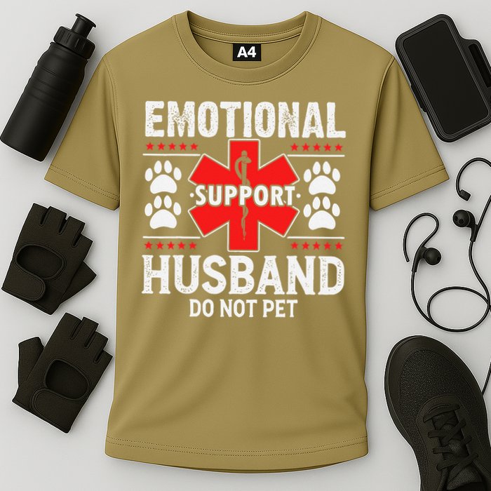 Emotional Support Husband Do Not Pet Cooling Performance Crew T-Shirt