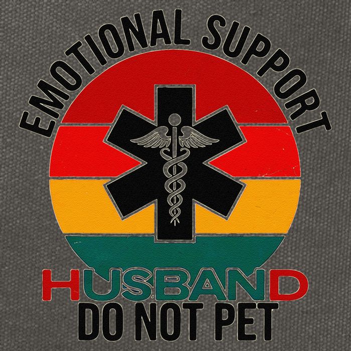 Emotional Support Husband Do Not Pet Funny women Cotton Canvas Backpack