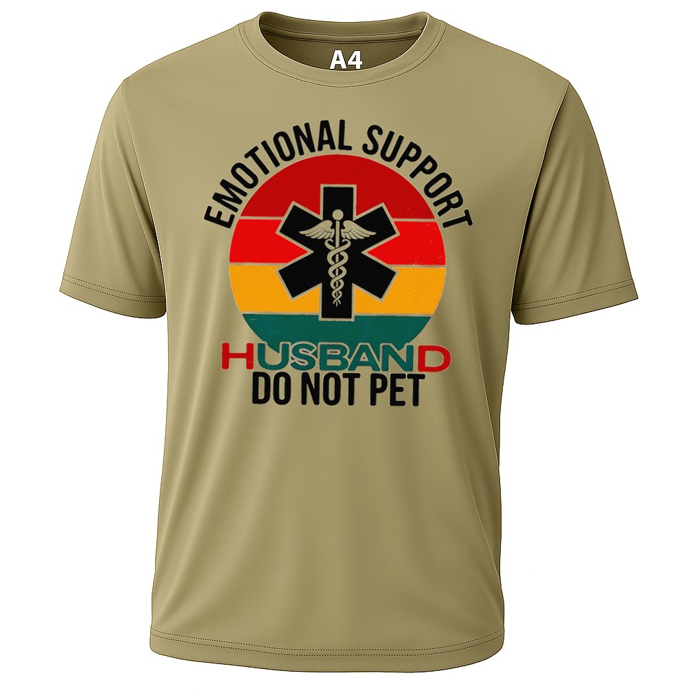 Emotional Support Husband Do Not Pet Funny women Cooling Performance Crew T-Shirt