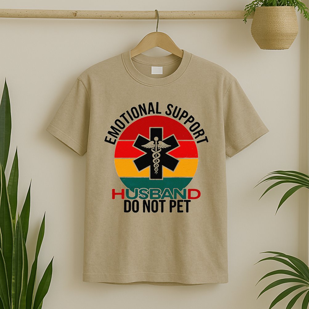 Emotional Support Husband Do Not Pet Funny women T-Shirt