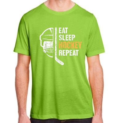 Eat Sleep Hockey Repeat Hockey Funny Ice Hockey Adult ChromaSoft Performance T-Shirt