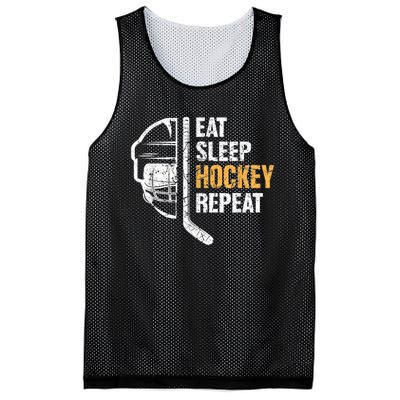 Eat Sleep Hockey Repeat Hockey Funny Ice Hockey Mesh Reversible Basketball Jersey Tank