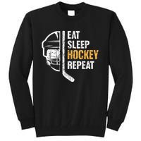 Eat Sleep Hockey Repeat Hockey Funny Ice Hockey Tall Sweatshirt