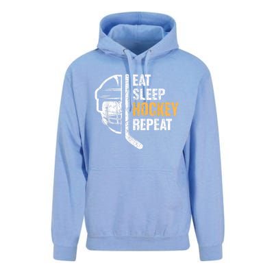 Eat Sleep Hockey Repeat Hockey Funny Ice Hockey Unisex Surf Hoodie