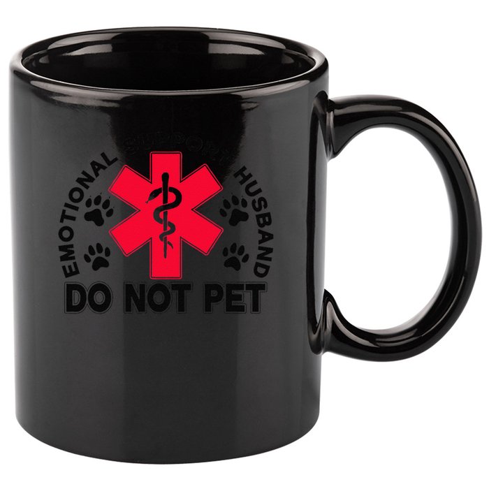 Emotional Support Husband Do Not Pet 11oz C Handle Ceramic Mug