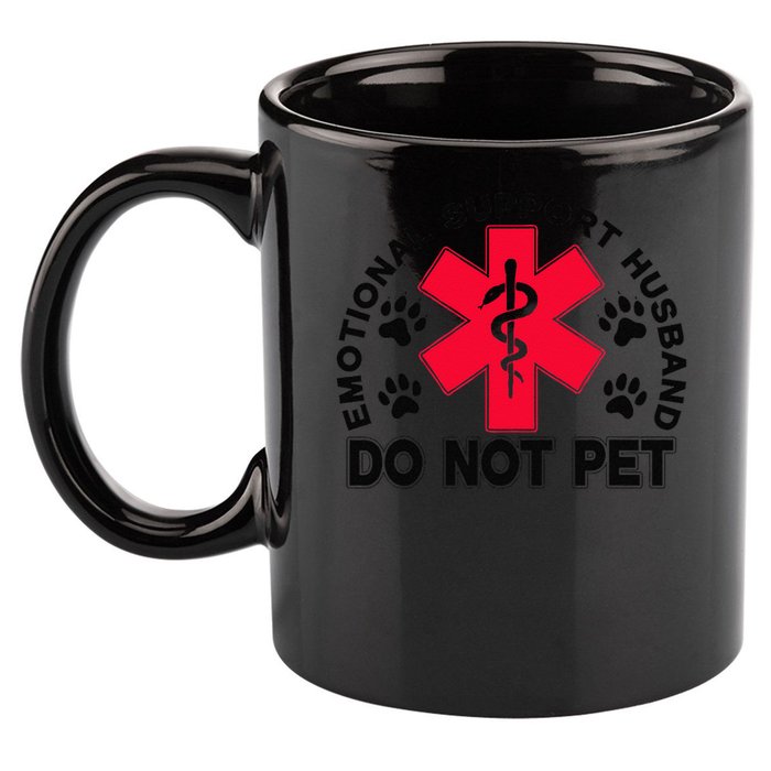Emotional Support Husband Do Not Pet 11oz C Handle Ceramic Mug