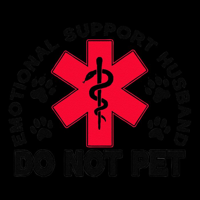 Emotional Support Husband Do Not Pet Cropped Pullover Crew