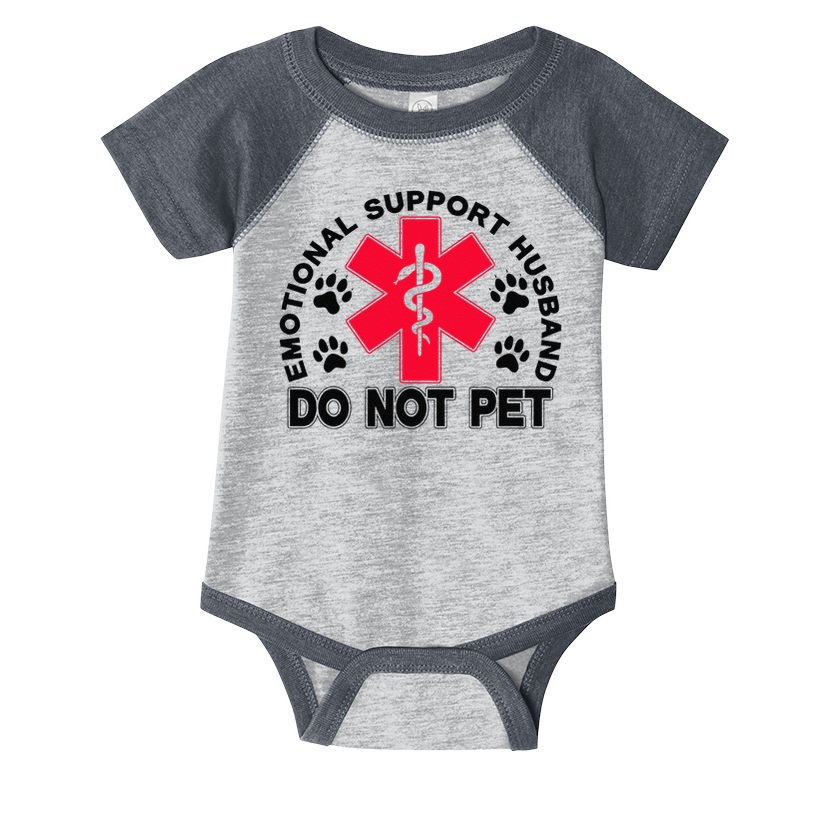 Emotional Support Husband Do Not Pet Infant Baby Jersey Bodysuit